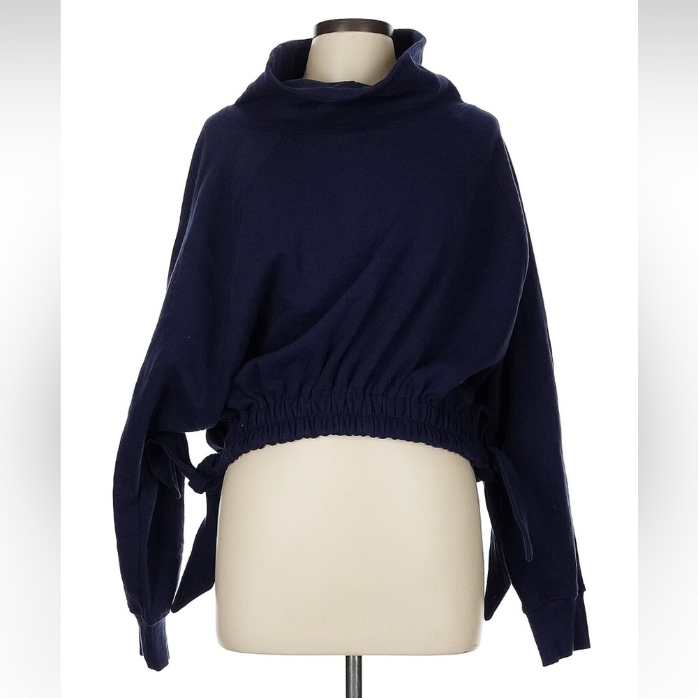 Anthropologie Navy Cowl Neck Sweater